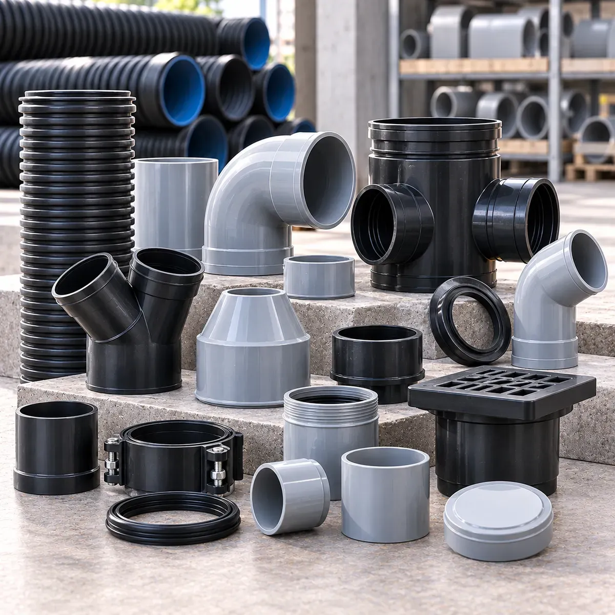 Drainage pipe accessories and components