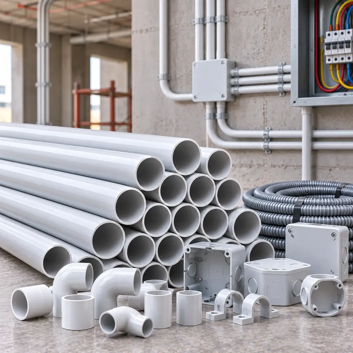 Electrical conduit pipes and accessories for wiring protection